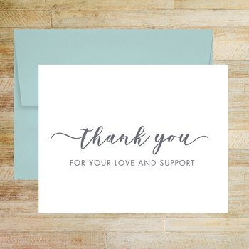 Thank You for Your Love and Support, Post Wedding Note Card