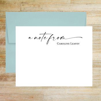 A Note From Personalized Stationery - Set of 25 Flat Cards