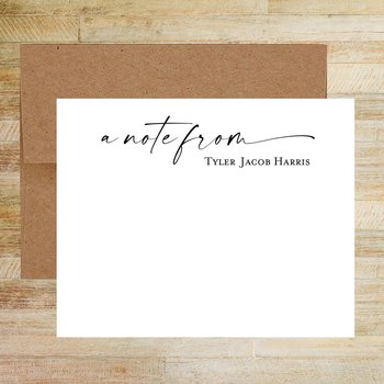 A Note From Personalized Stationery - Set of 25 Flat Cards