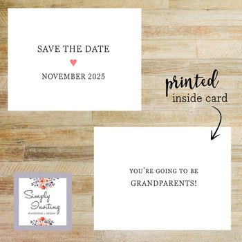 Save The Date Pregnancy Announcement Card for Grandparents-To-Be