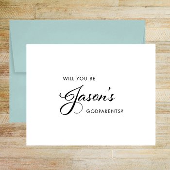 Personalized Godparents Proposal Card