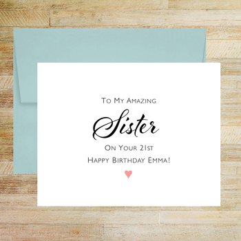 Personalized Birthday Card for Sister