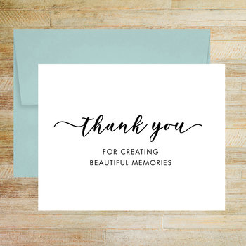 Beautiful Memories Thank You Card - Wedding Photographer