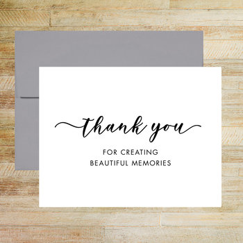 Beautiful Memories Thank You Card - Wedding Photographer