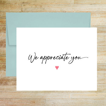 We Appreciate You Thank You Card, Post Wedding Stationery