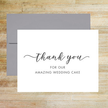 Thank You for Our Amazing Wedding Cake - Wedding Baker Appreciation Card