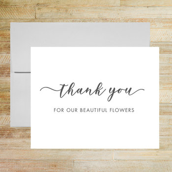 Thank You for Our Beautiful Flowers - Wedding Florist Thank You Card