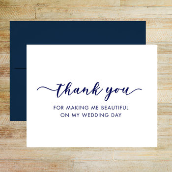 Stylist/Makeup Artist Wedding Vendor Thank You Tip Card