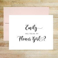 Will You Be My Flower Girl Personalized Bridal Party Proposal Card