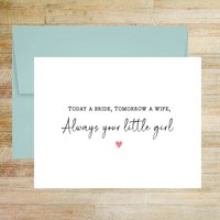 Today a Bride Wedding Day Card for Parents