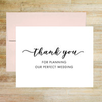 Thank You for Planning Our Perfect Wedding - Wedding Planner Card
