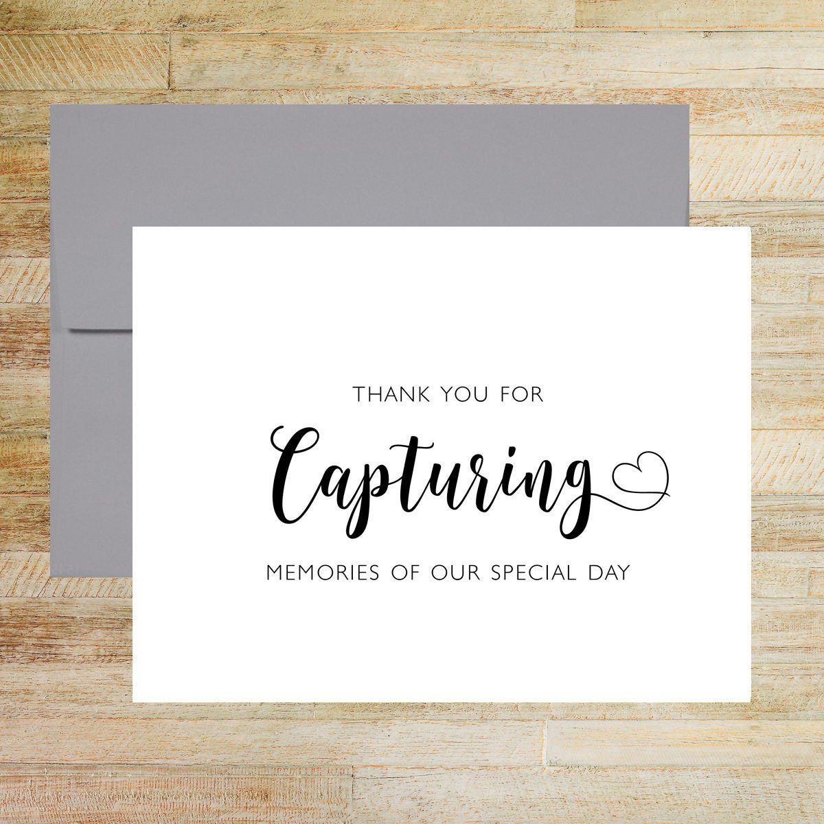 Thank You for Capturing Our Special Day - Wedding Photographer Card