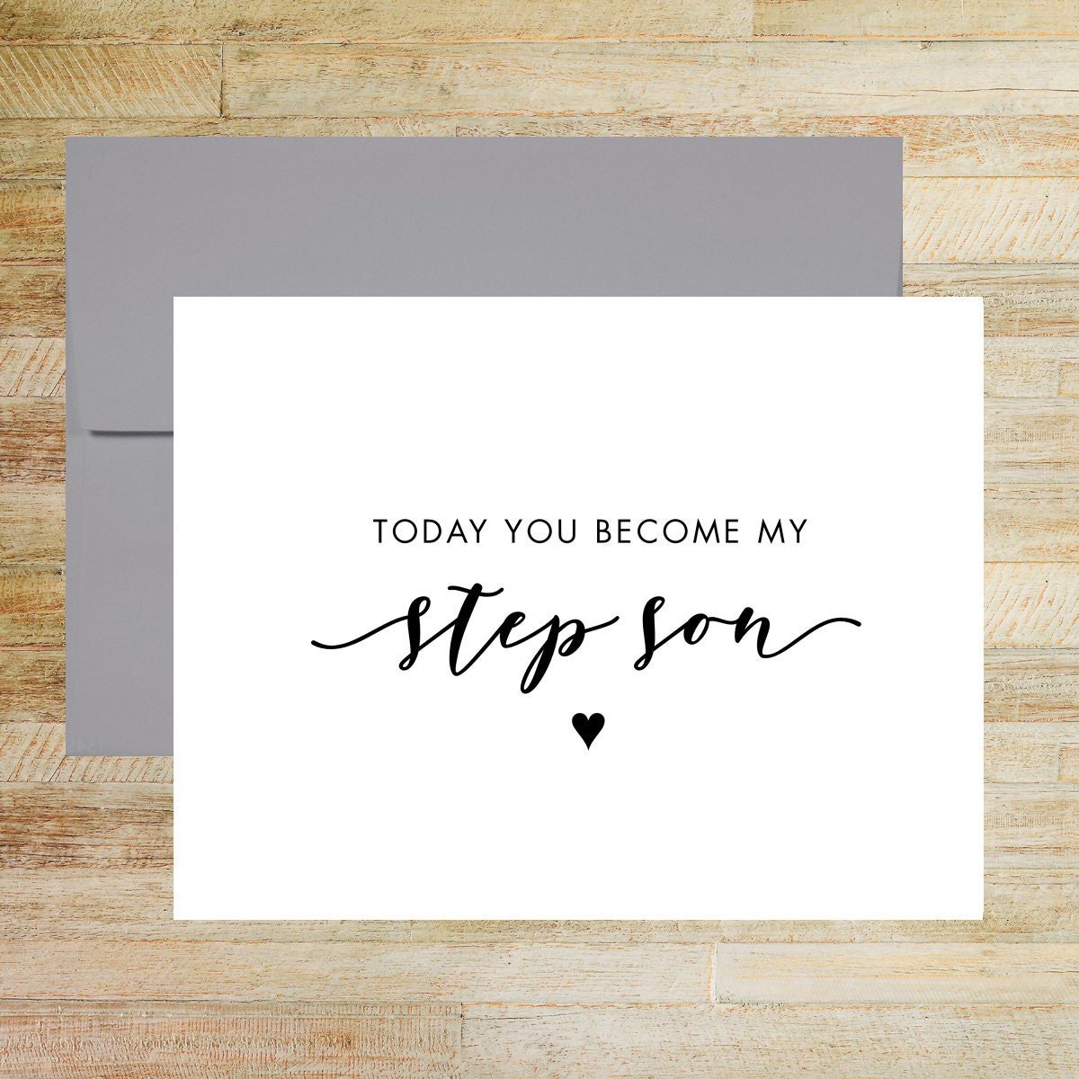 Today You Become My Step Son Wedding Day Card