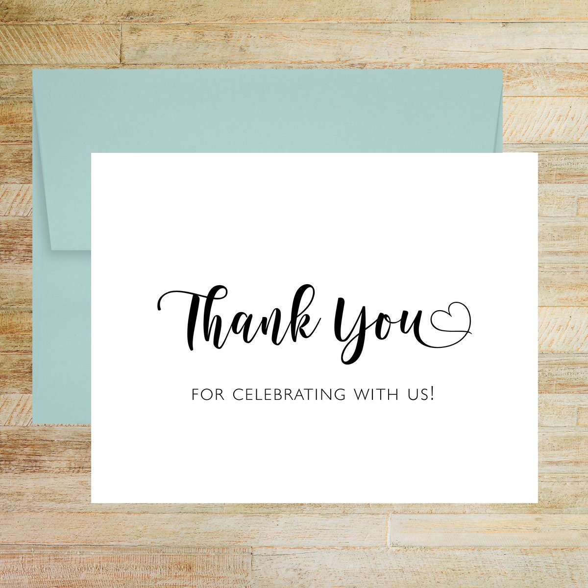 Thank You For Celebrating With Us Post Wedding Stationery, Set of 10