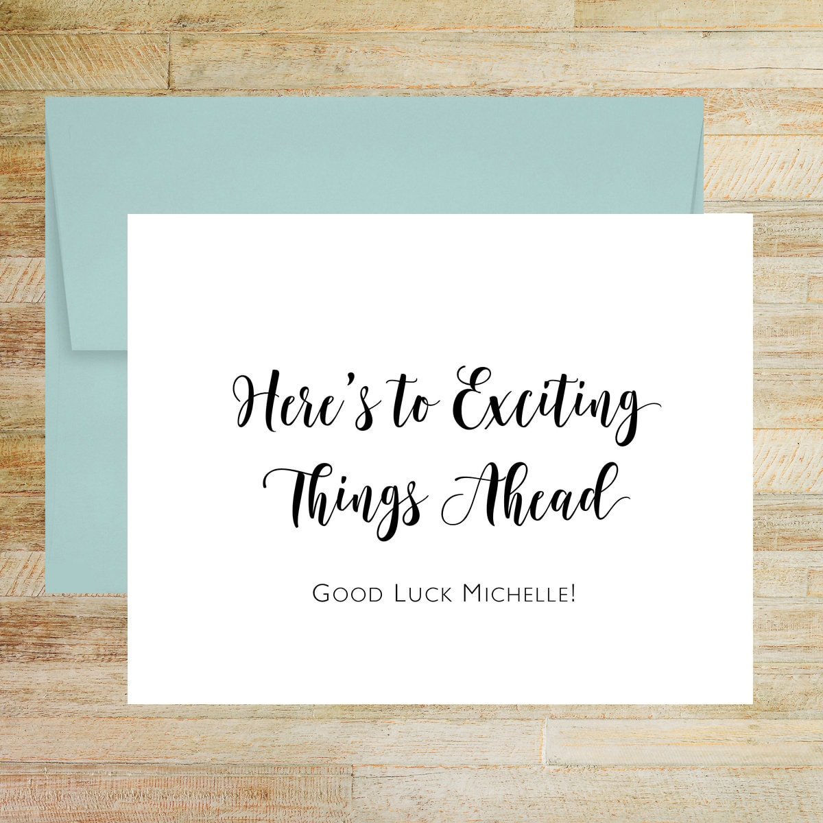Exciting Things Ahead Personalized Good Luck Greeting Card