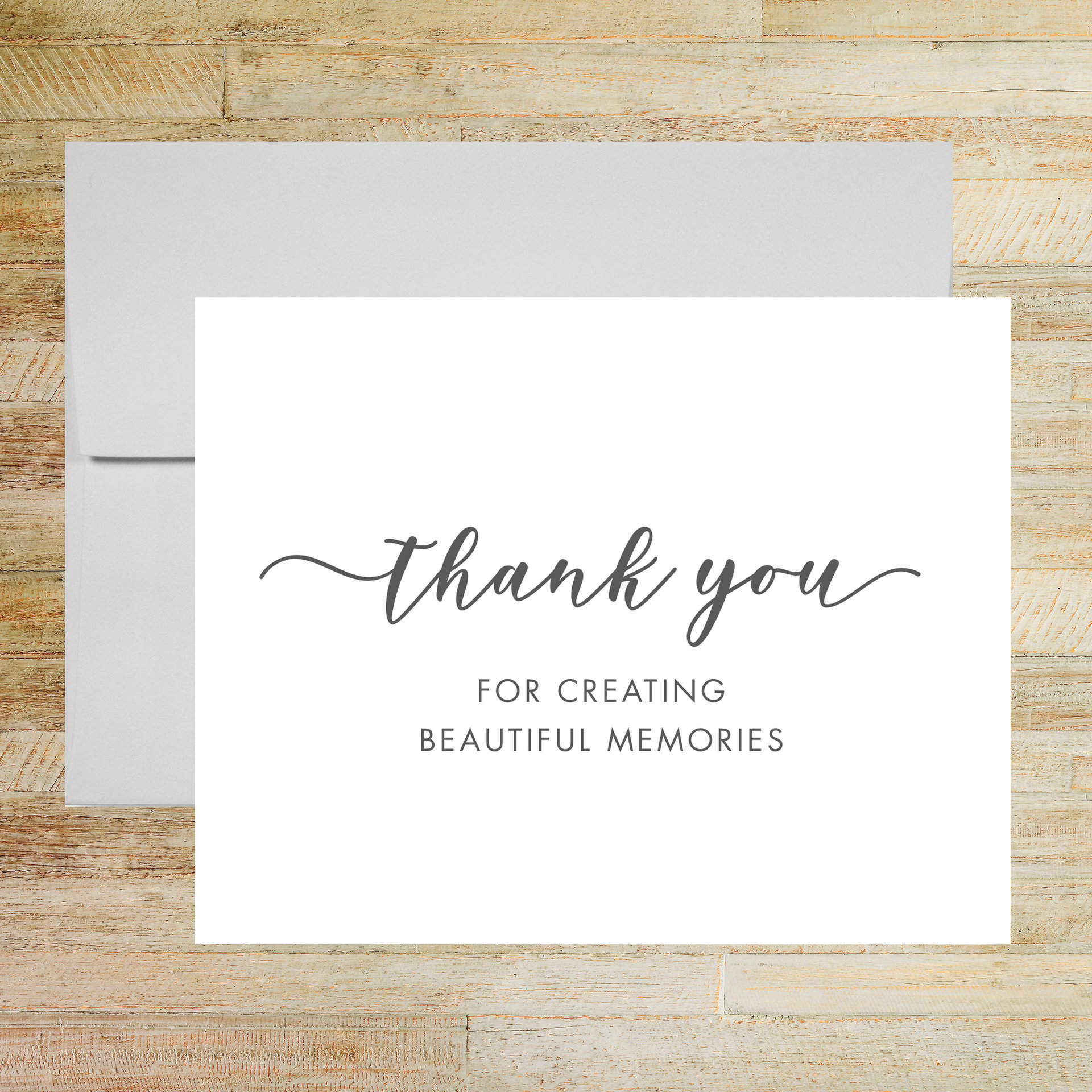 Beautiful Memories Thank You Card - Wedding Photographer