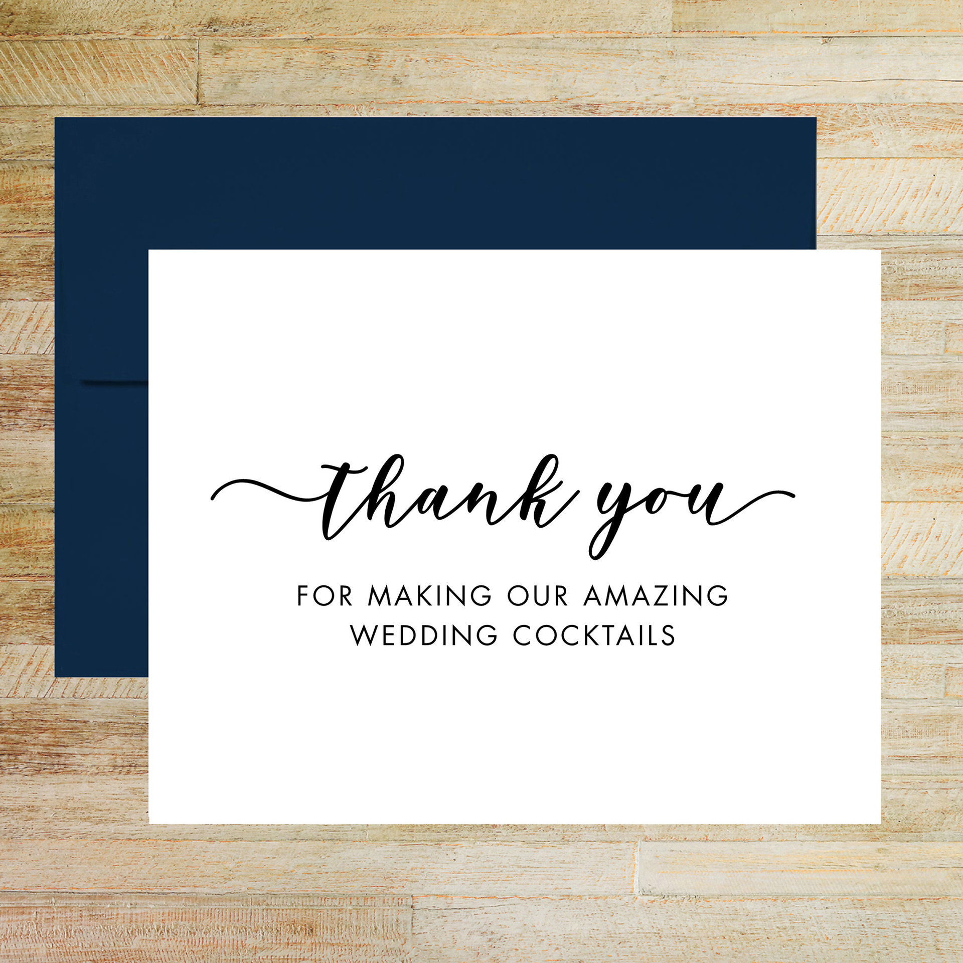 Wedding Reception Bartender Thank You Card