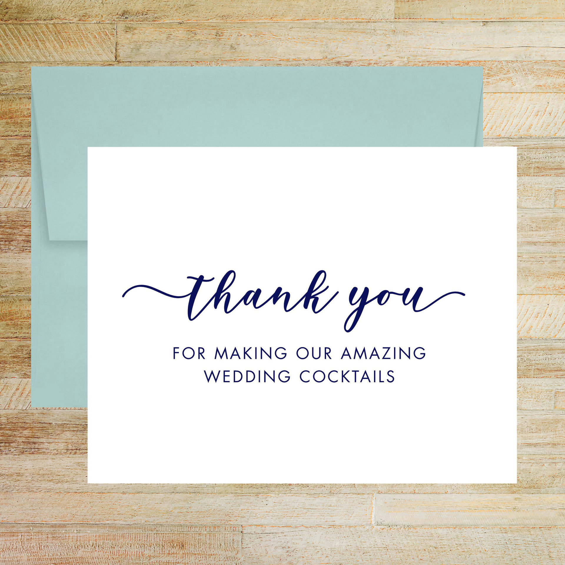 Wedding Reception Bartender Thank You Card