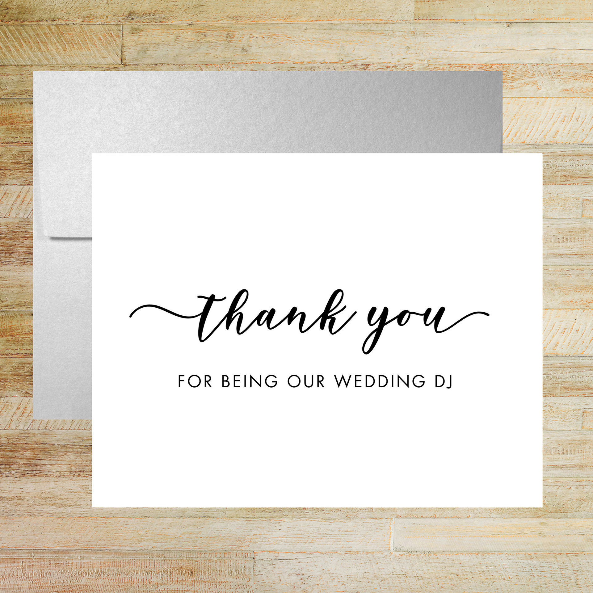 Thank You for Being Our Wedding DJ - DJ Appreciation Card