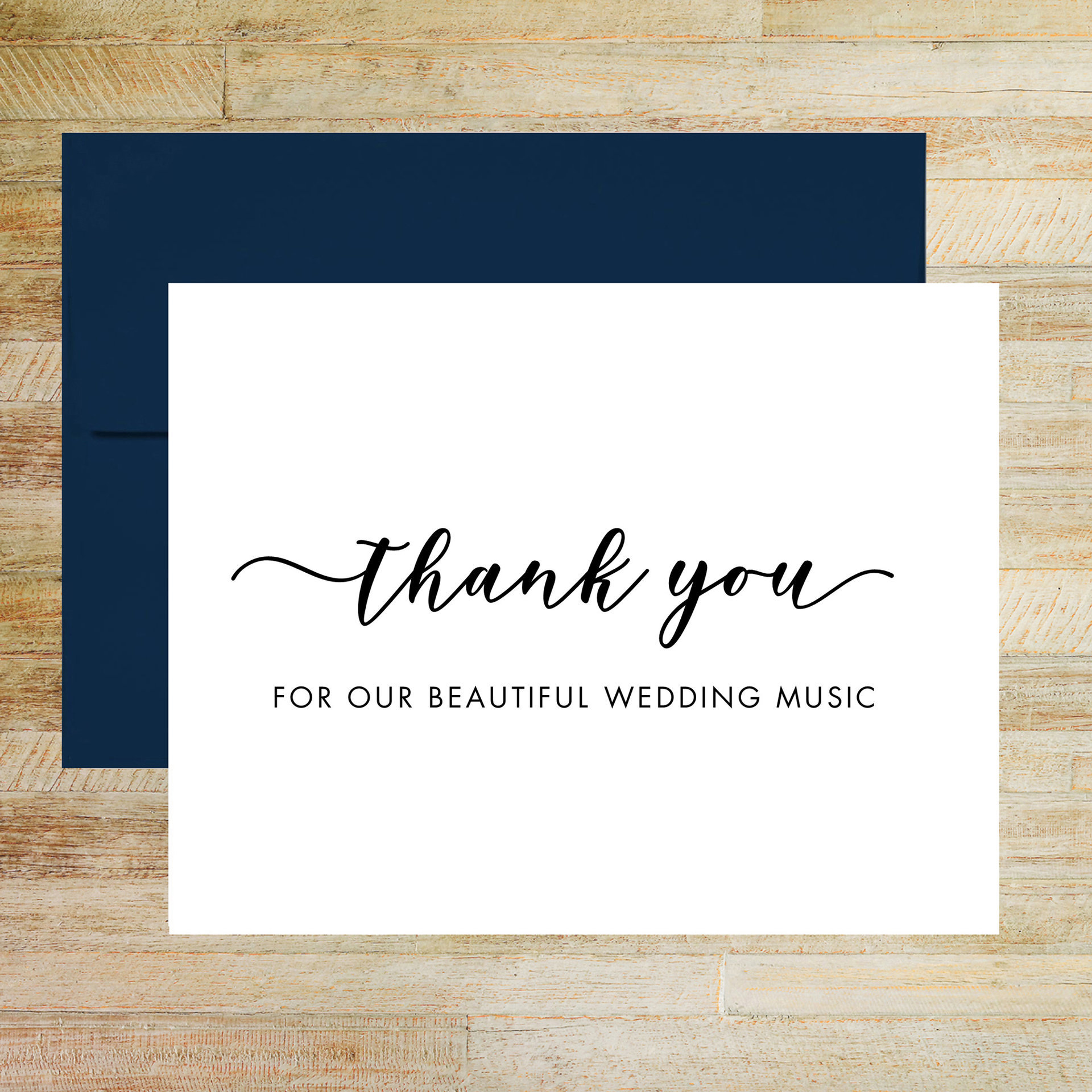 Thank You For Our Beautiful Wedding Music Wedding Day Card, Wedding Vendor Tip Card