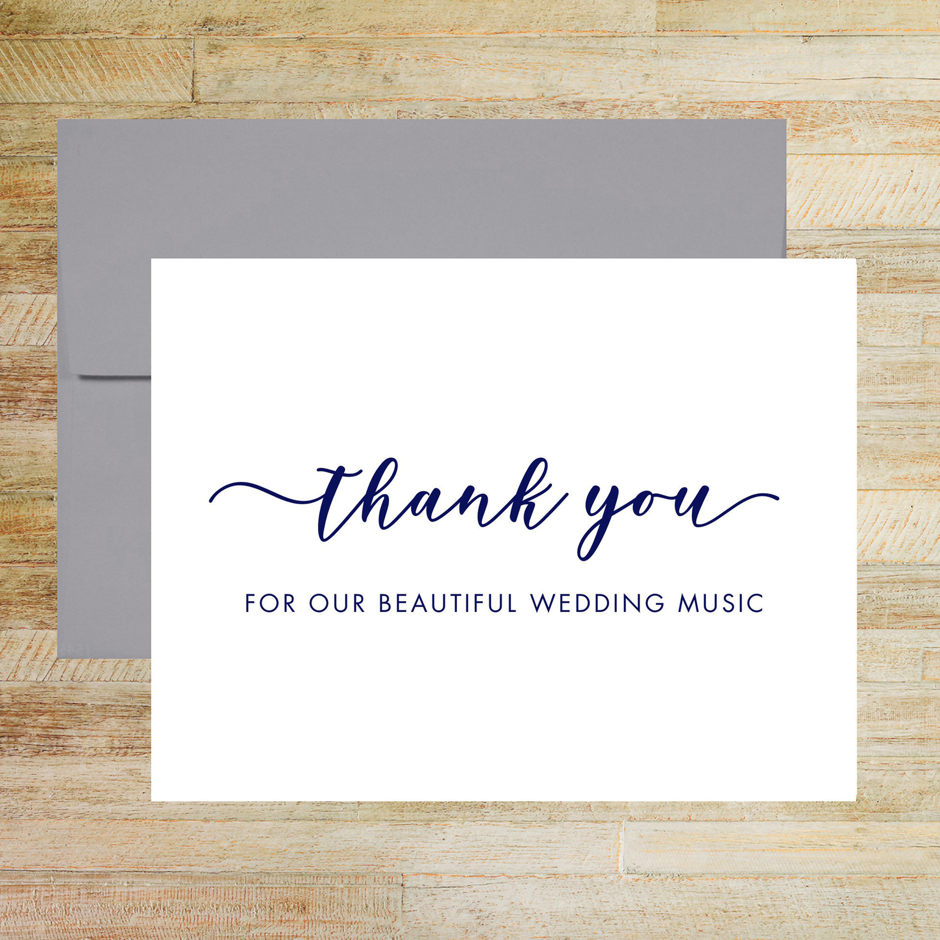 Thank You For Our Beautiful Wedding Music Wedding Day Card, Wedding Vendor Tip Card
