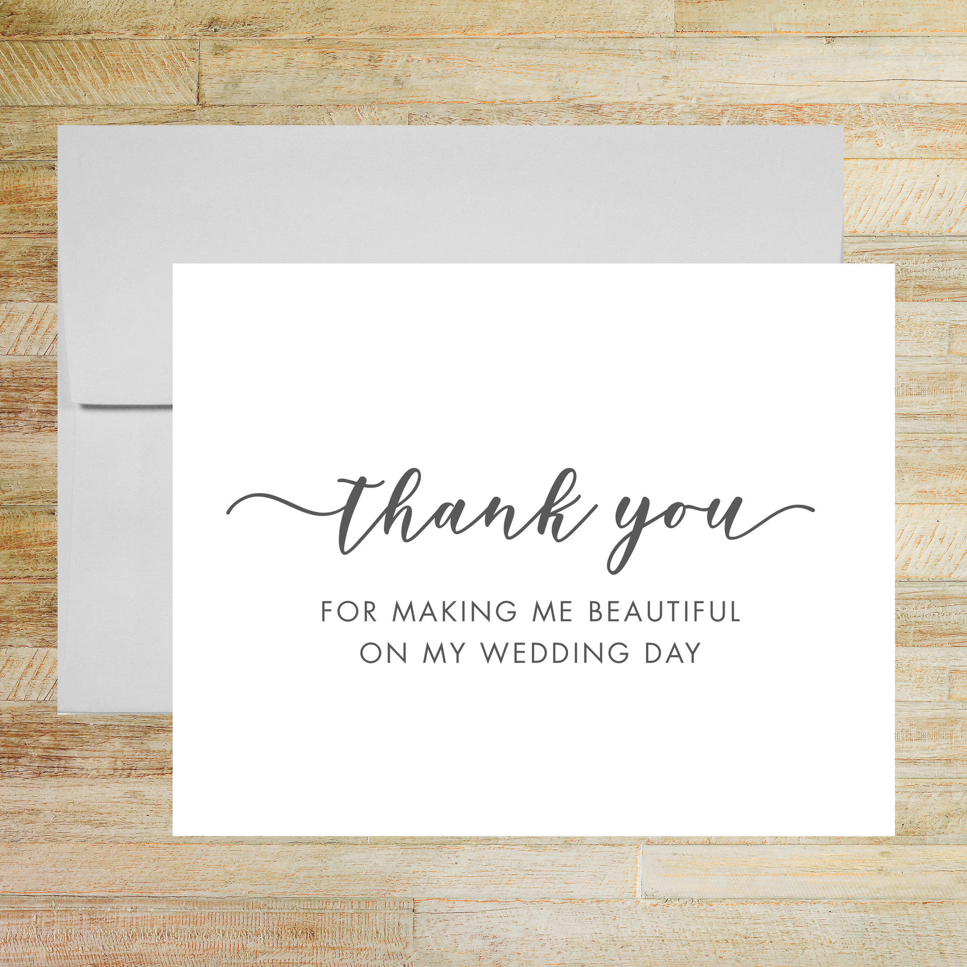 Stylist/Makeup Artist Wedding Vendor Thank You Tip Card