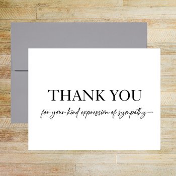 Thank You For Your Kind Expression of Sympathy Note Cards, Set of 10