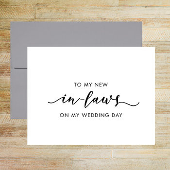 To My New In-Laws on My Wedding Day Card