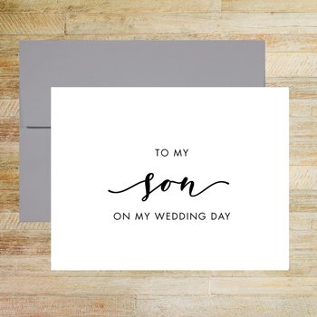 To My Son on My Wedding Day Card