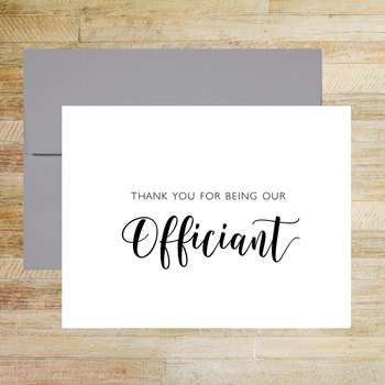 Thank You for Being Our Officiant Wedding Vendor Card