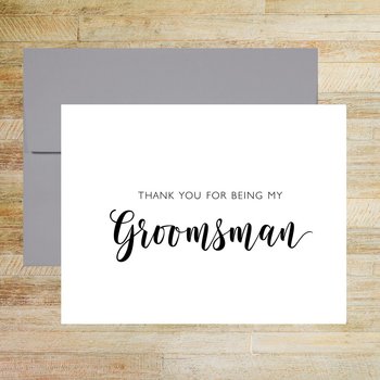 Thank You for Being My Groomsman Wedding Day Card