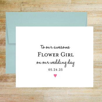 To Our Awesome Flower Girl Personalized Wedding Day Card