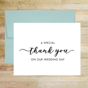 A Special Thank You On Our Wedding Day Card