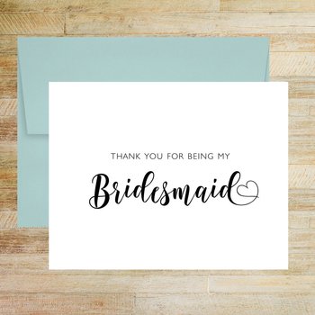 Thank You for Being My Bridesmaid Wedding Day Card