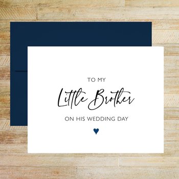 To My Little Brother on His Wedding Day Card