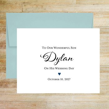Personalized Wedding Day Card for Son
