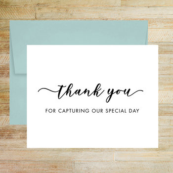 Thank You for Capturing Our Special Day - Photographer Appreciation Card
